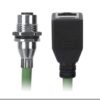 M12 Female Panel Mount to RJ45 Female Cable, M12 Right Angle 8 Pin X-Coded, Foil Shield, IP67/IP68, MR-YL1245028