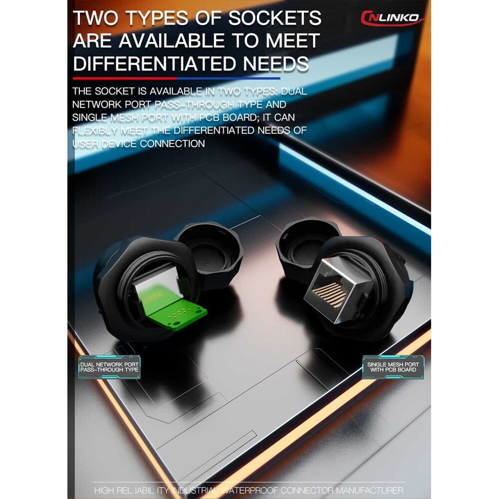 New Circular Panel Mount RJ45 Connector with Dual Ethernet Ports