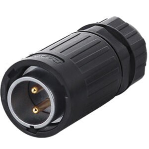 YA-20-C02PE-03-001, 2-Pin Male Cable Mount Waterproof Connector