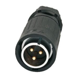 YA-20-C03PE-01-001, 3-Pin Male Cable Mount Waterproof Connector