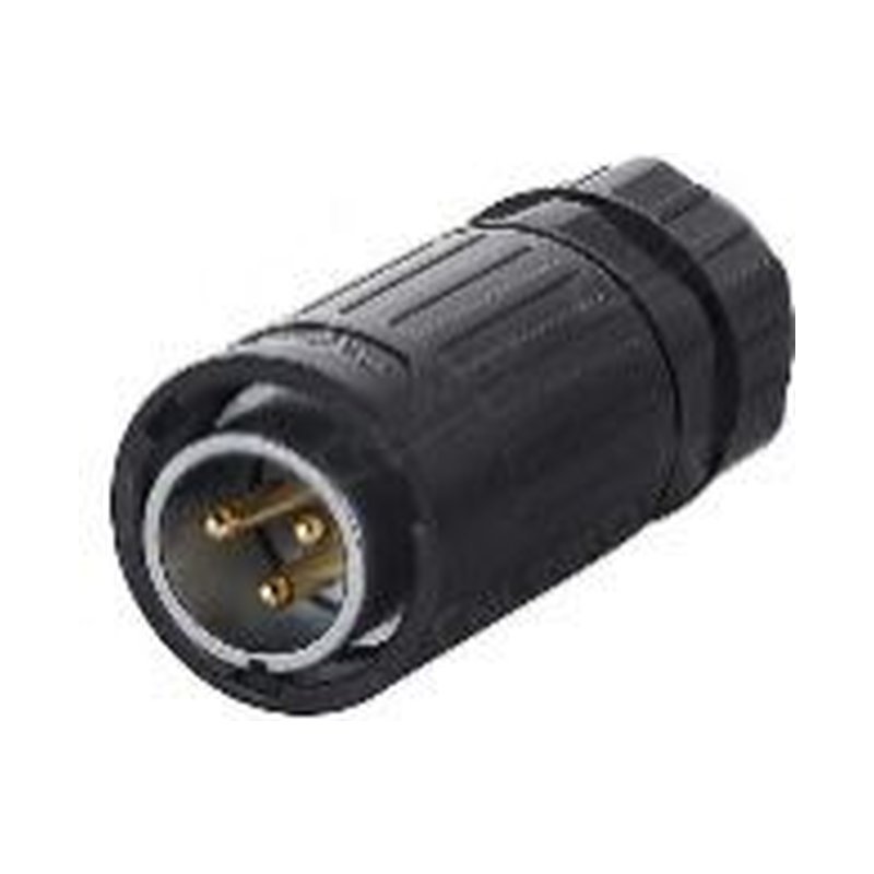 YA-20-C03PE-03-001, 3-Pin Male Cable Mount Waterproof Connector