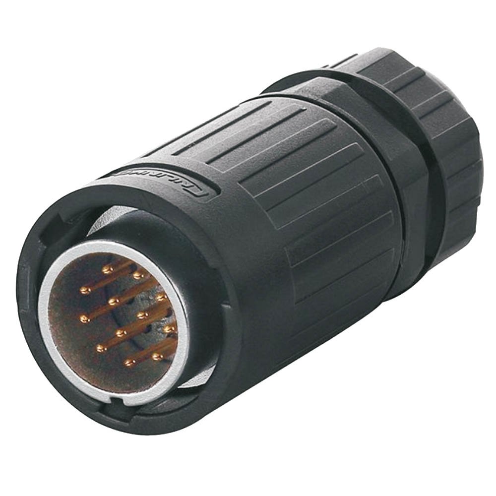 YA-20-C12PE-03-001, 12-Pin Male Cable Mount Waterproof Connector