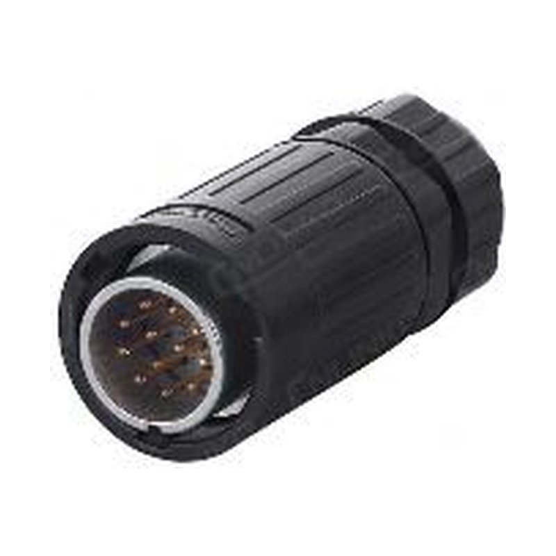 YA-20-C12PE-03-001, 12-Pin Male Cable Mount Waterproof Connector