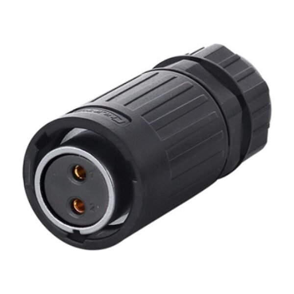 YA-20-J02PE-01-001, 2-Pin Female Cable Mount Waterproof Connector