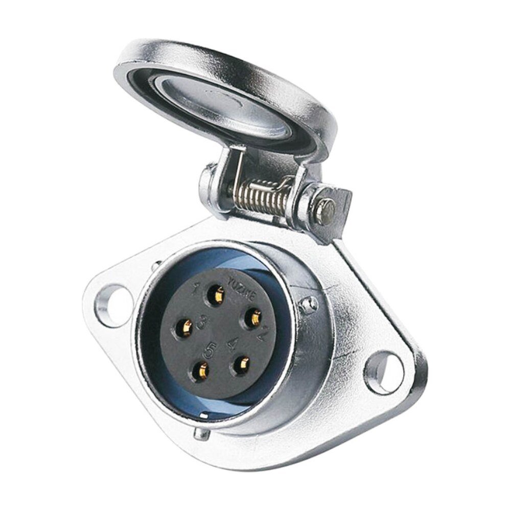 YA-20-J05SX-03-201, 5-Pin Female Panel Mount Waterproof Connector