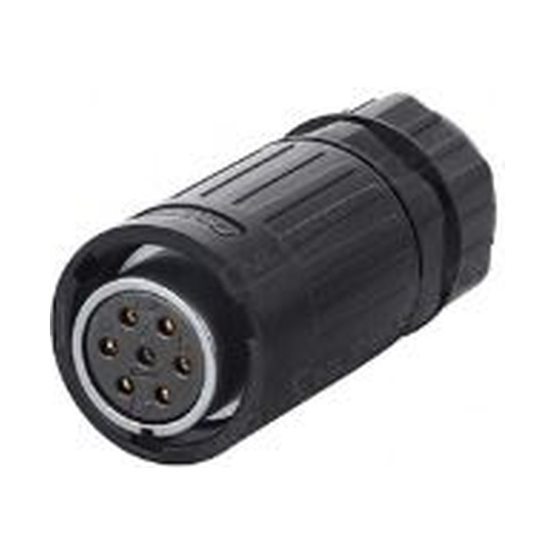 YA-20-J07PE-03-001, 7-Pin Female Cable Mount Waterproof Connector