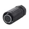 YA-20-J09PE-03-001, 9-Pin Female Cable Mount Waterproof Connector