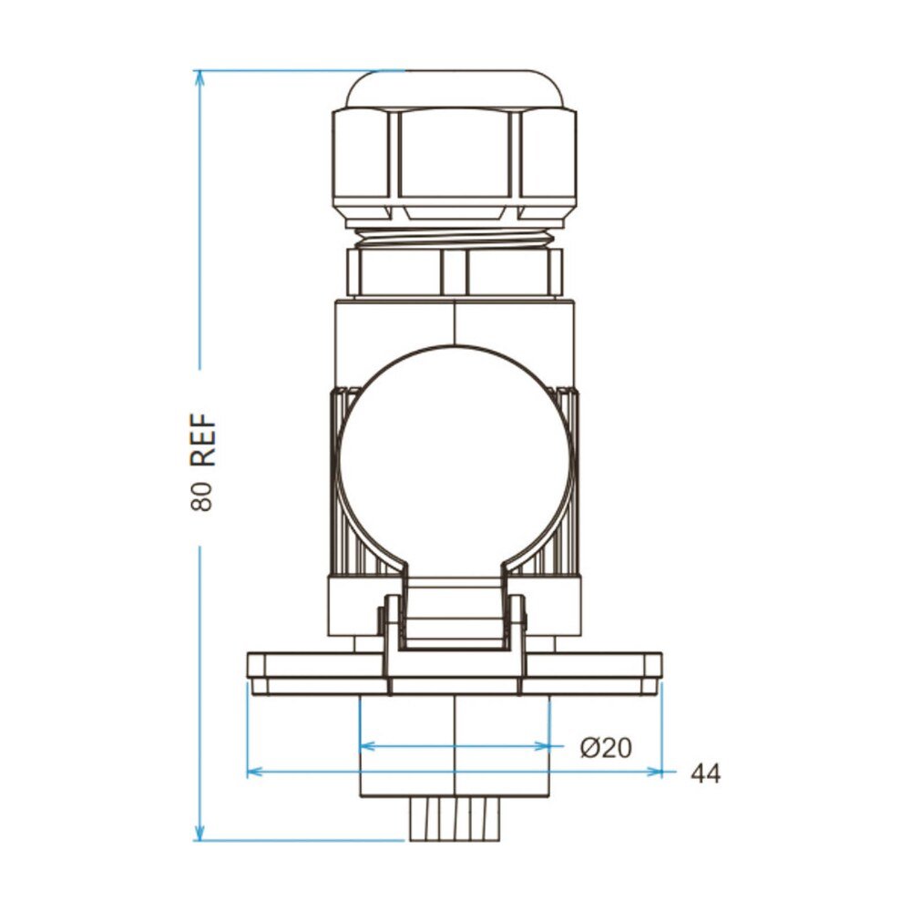 YA-20-C07PE-01-001, 7-Pin Male Cable Mount Waterproof Connector