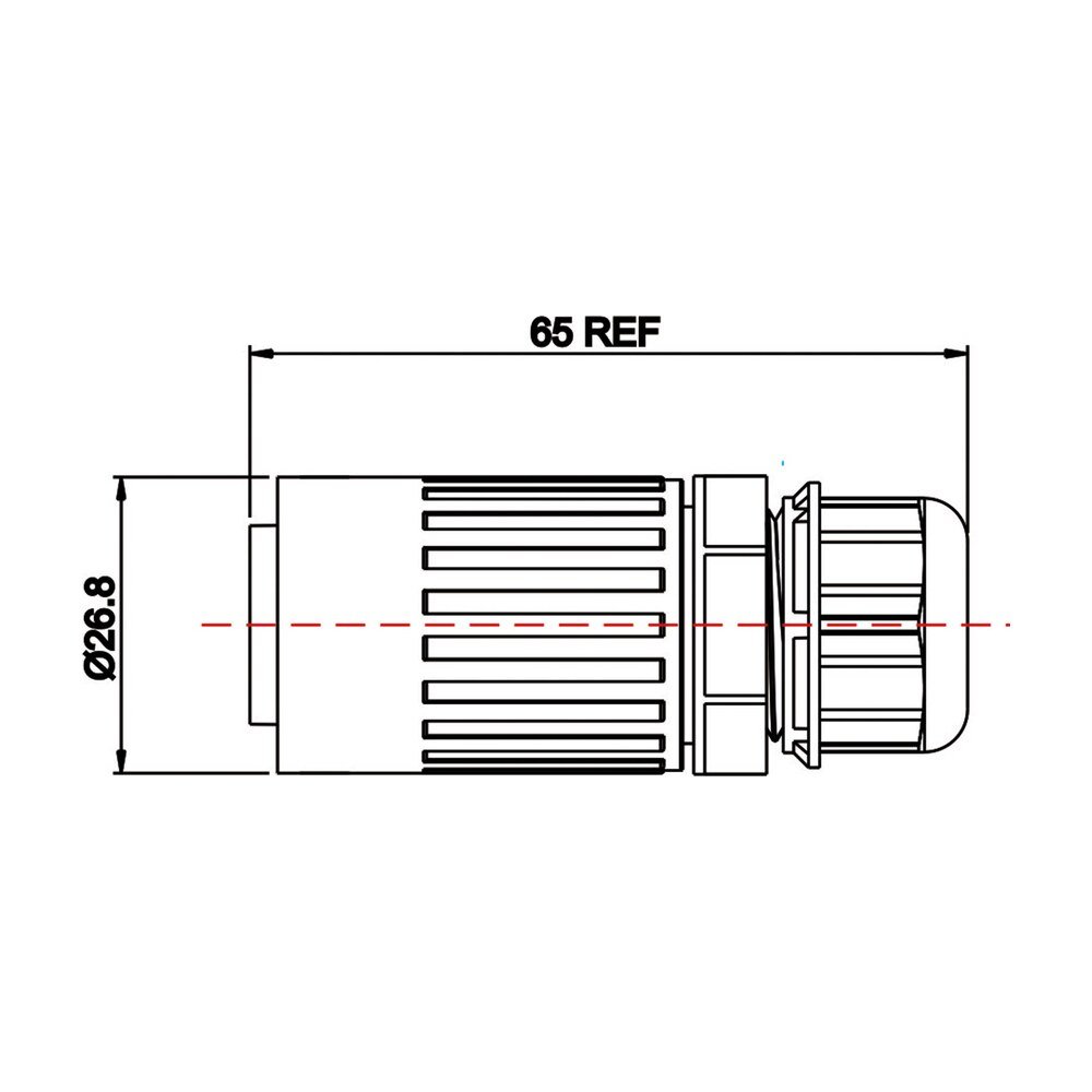 YA-20-C07PE-01-001, 7-Pin Male Cable Mount Waterproof Connector