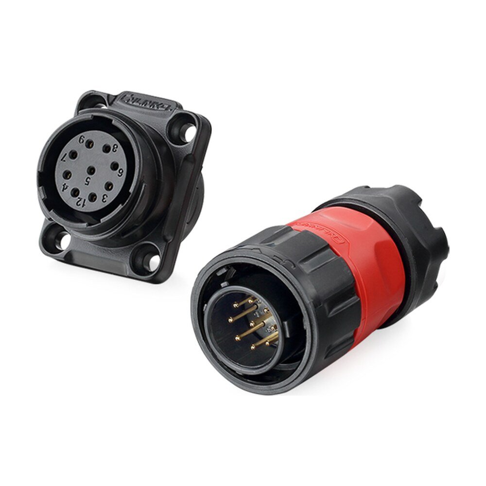 YM-20-J09SX-02-401, 9-Pin Female Panel Mount Waterproof Connector