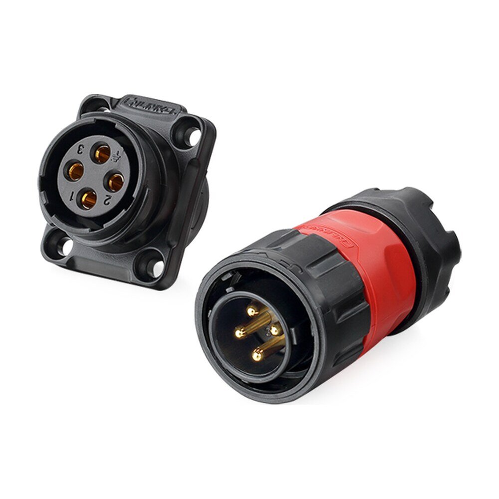 YM-20-J04SX-02-401, 4-Pin Female Panel Mount Waterproof Connector