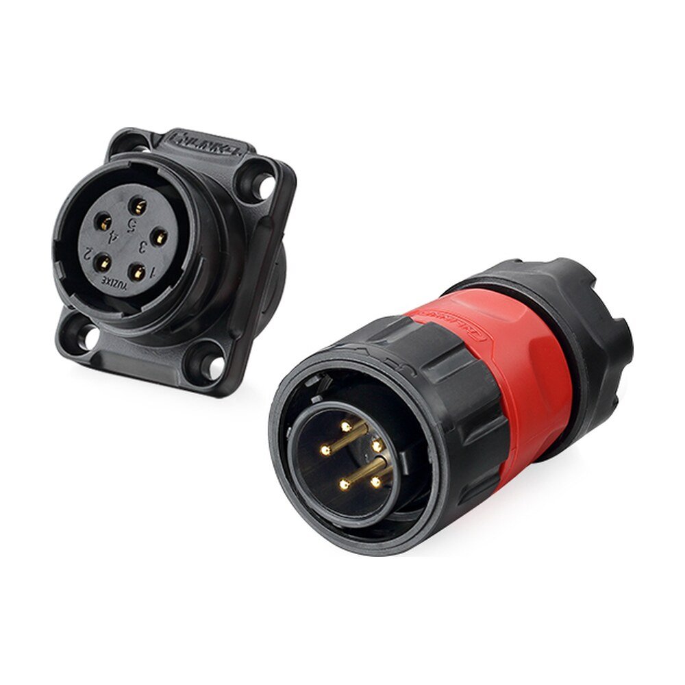 YM-20-J05SX-02-401, 5-Pin Female Panel Mount Waterproof Connector