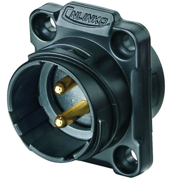YM-20-C02SX-01-001, 2-Pin Male Panel Mount Waterproof Connector