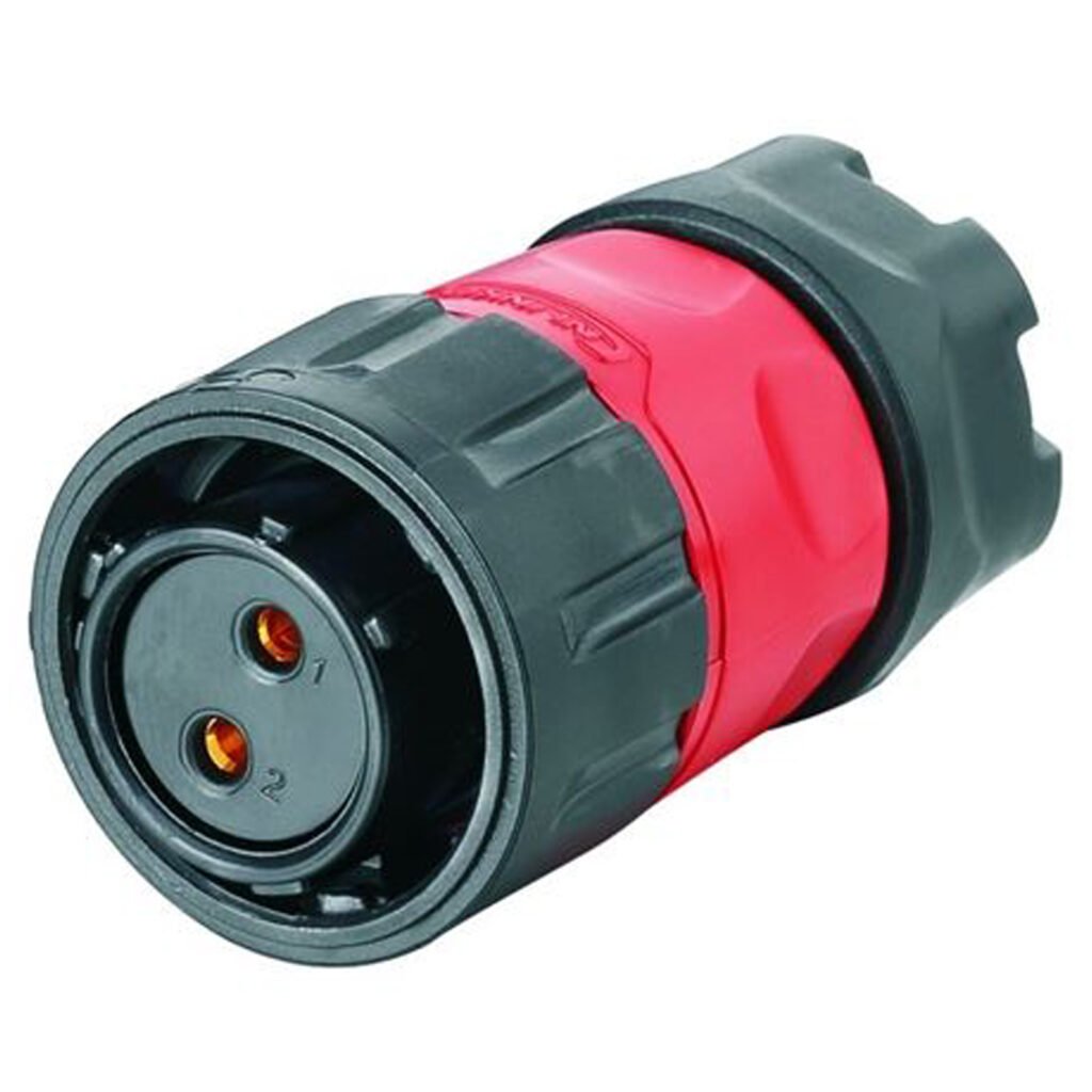 YM-20-J02PE-01-001, 2-Pin Female Cable Mount Waterproof Connector