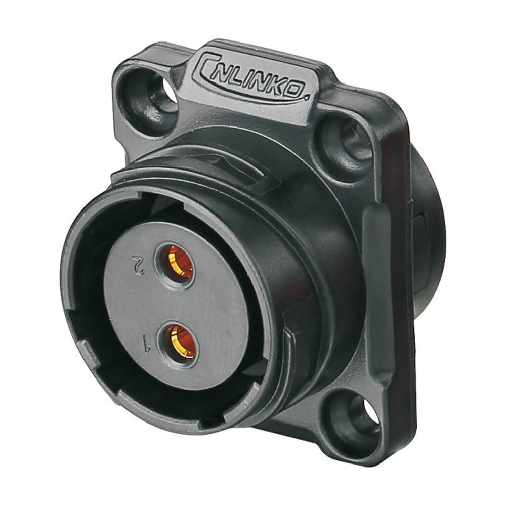 YM-20-J02SX-02-401, 2-Pin Female Panel Mount Waterproof Connector