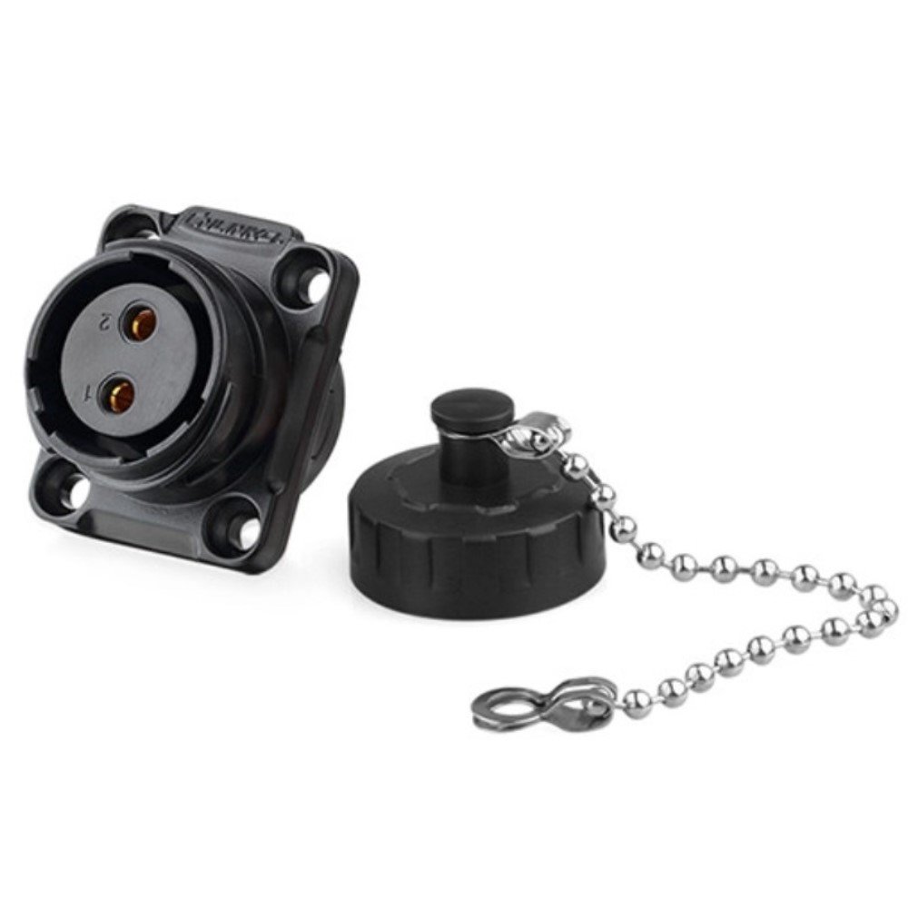 YM-20-J02SX-01-001, 2-Pin Female Panel Mount Waterproof Connector