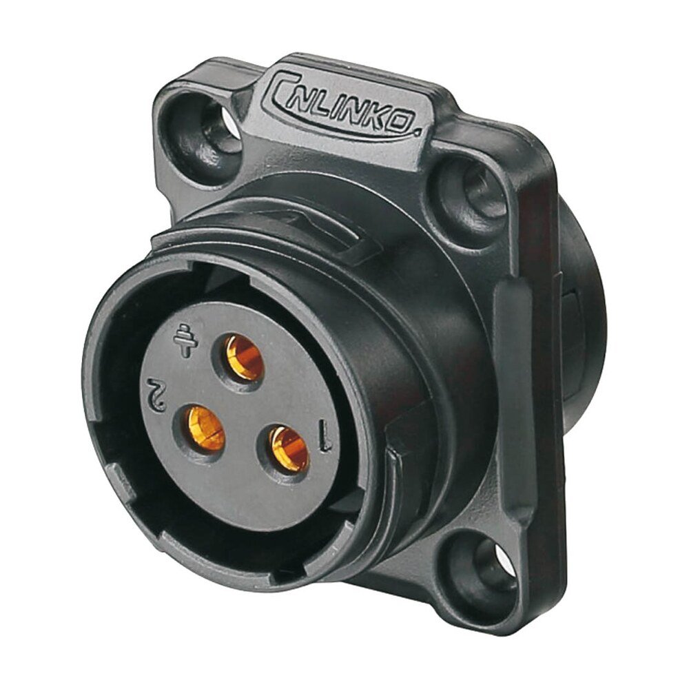 YM-20-J03SX-02-401, 3-Pin Female Panel Mount Waterproof Connector