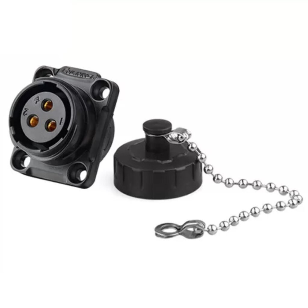 YM-20-J03SX-01-001, 3-Pin Female Panel Mount Waterproof Connector