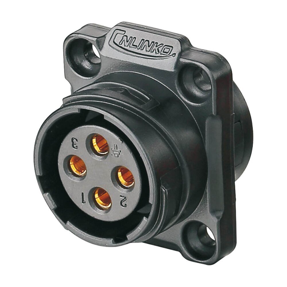 YM-20-J04SX-02-401, 4-Pin Female Panel Mount Waterproof Connector