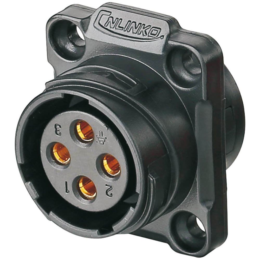YM-20-J04SX-01-001, 4-Pin Female Panel Mount Waterproof Connector