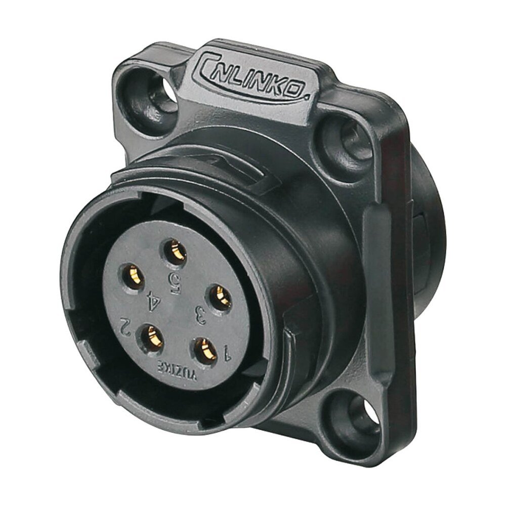 YM-20-J05SX-02-401, 5-Pin Female Panel Mount Waterproof Connector