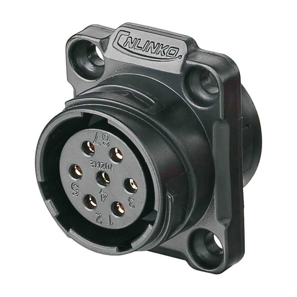 YM-20-J07SX-02-401, 7-Pin Female Panel Mount Waterproof Connector