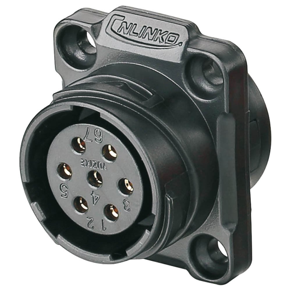 YM-20-J07SX-01-001, 7-Pin Female Panel Mount Waterproof Connector