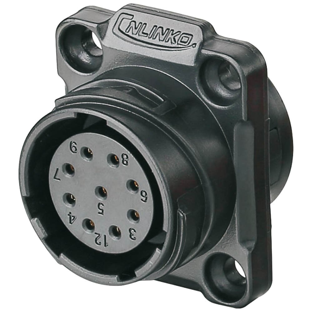 YM-20-J09SX-01-001, 9-Pin Female Panel Mount Waterproof Connector