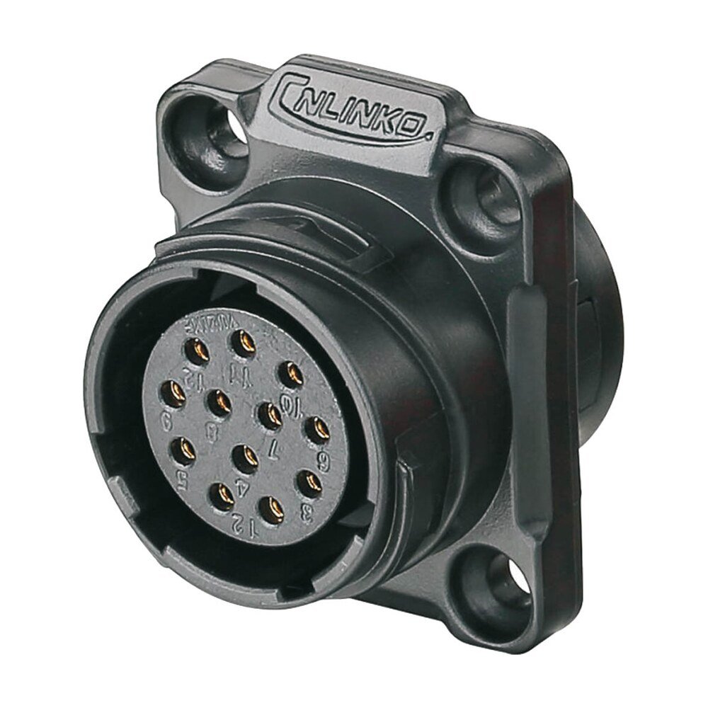 YM-20-J12SX-02-401, 12-Pin Female Panel Mount Waterproof Connector