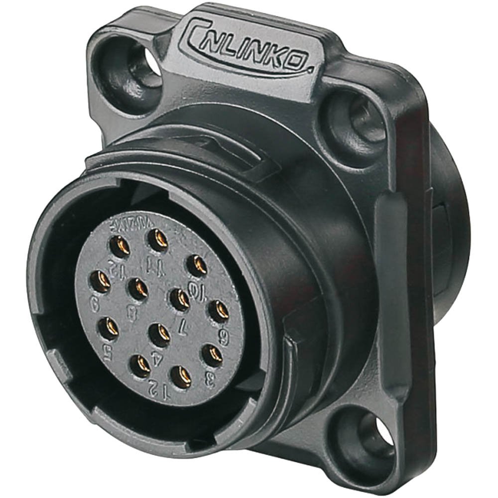 YM-20-J12SX-01-001, 12-Pin Female Panel Mount Waterproof Connector