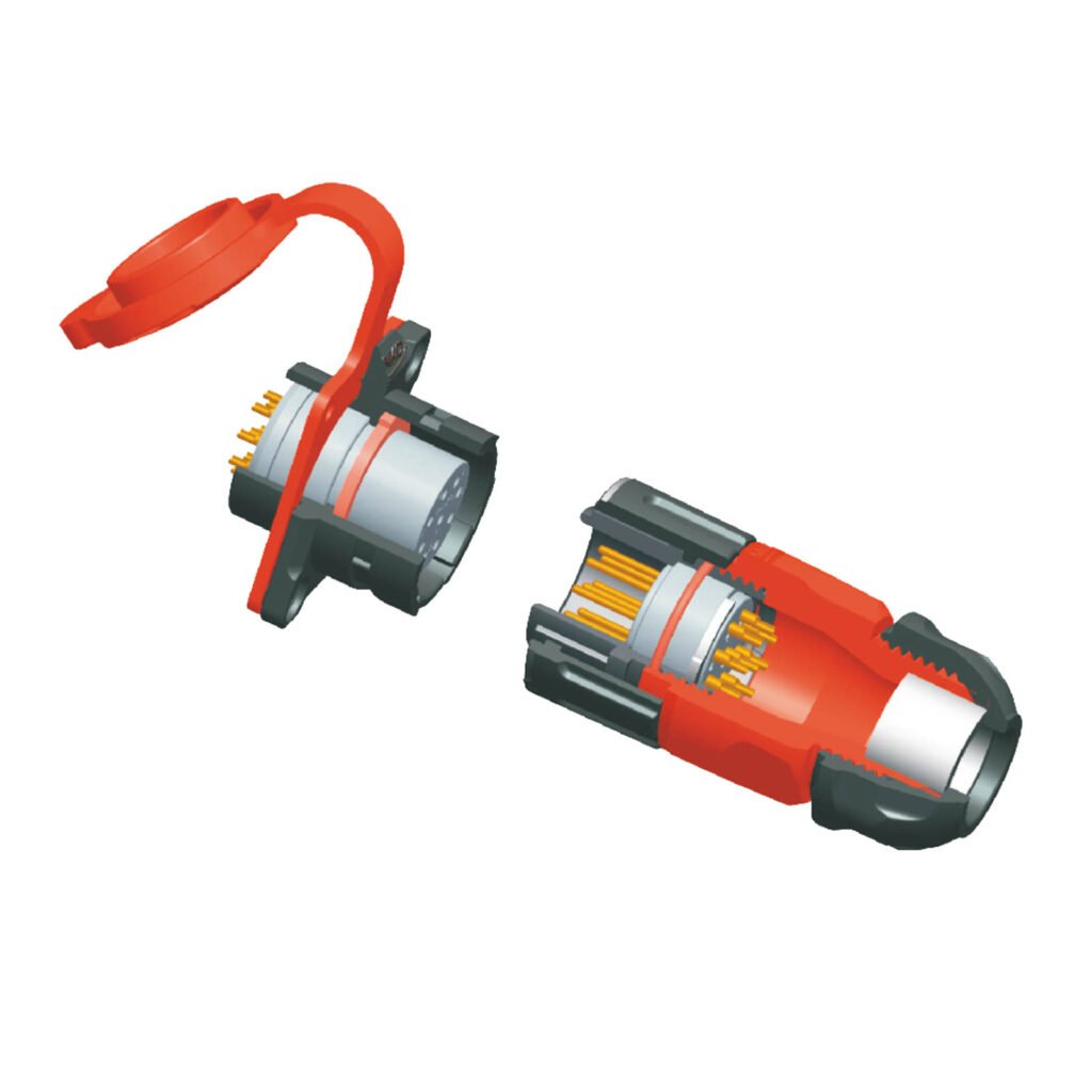 YM-20-C02PE-01-001, 2-Pin Male Cable Mount Waterproof Connector