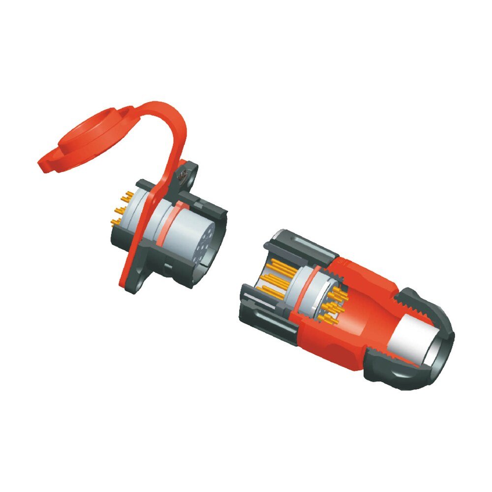 YM-20-J02PE-02-001, 2-Pin Female Cable Mount Waterproof Connector