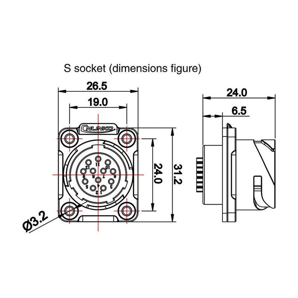 YM-20-C02SX-02-401, 2-Pin Male Panel Mount Waterproof Connector