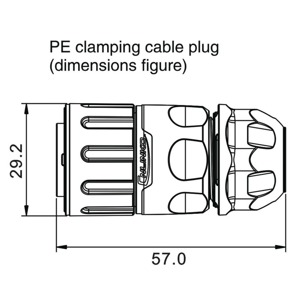 YM-20-C02PE-01-001, 2-Pin Male Cable Mount Waterproof Connector
