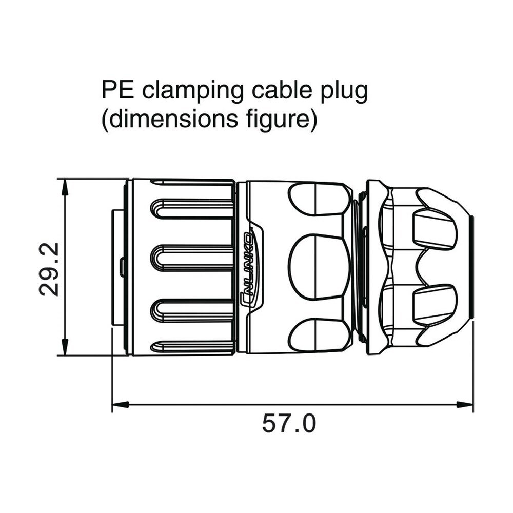 YM-20-J02PE-02-001, 2-Pin Female Cable Mount Waterproof Connector