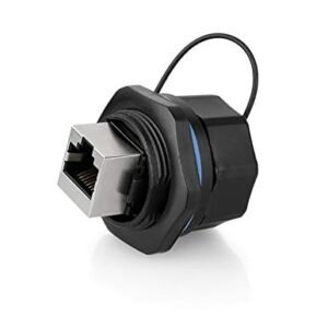Circular Panel Mount RJ45 Connector with Dual Ethernet Ports