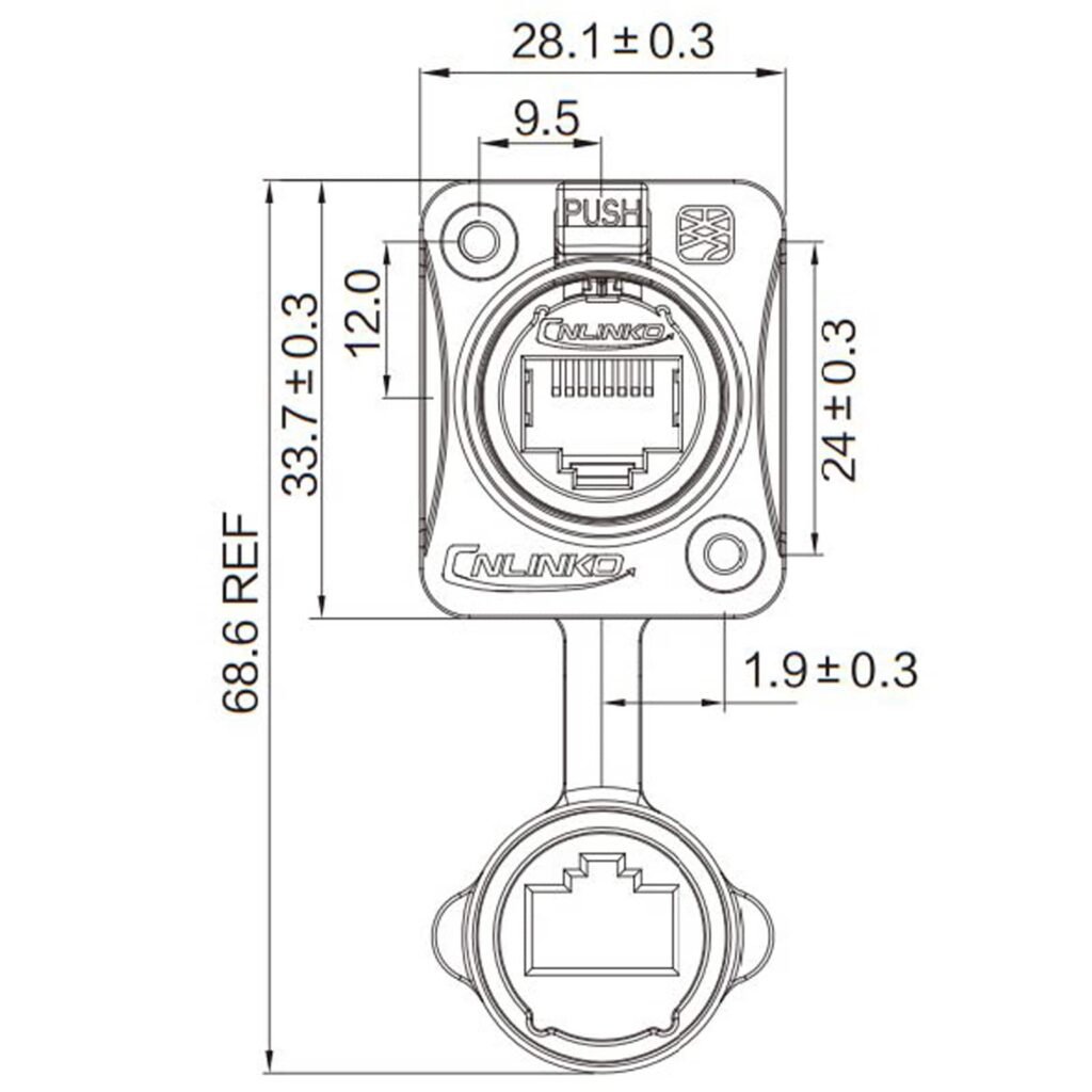 YT-RJ45-JSX-16-001 — Industrial RJ45 Connector