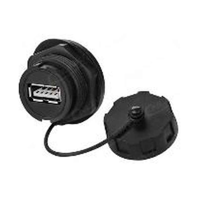 YU-USB2-JSX-01-003, USB 2.0 Female Socket Panel Mount Waterproof Connector