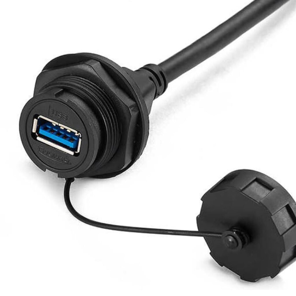 YU-USB3-FS-MP-1M-001, USB 3.0 Waterproof Cable Assembly, Female Socket to Male Plug, 1m