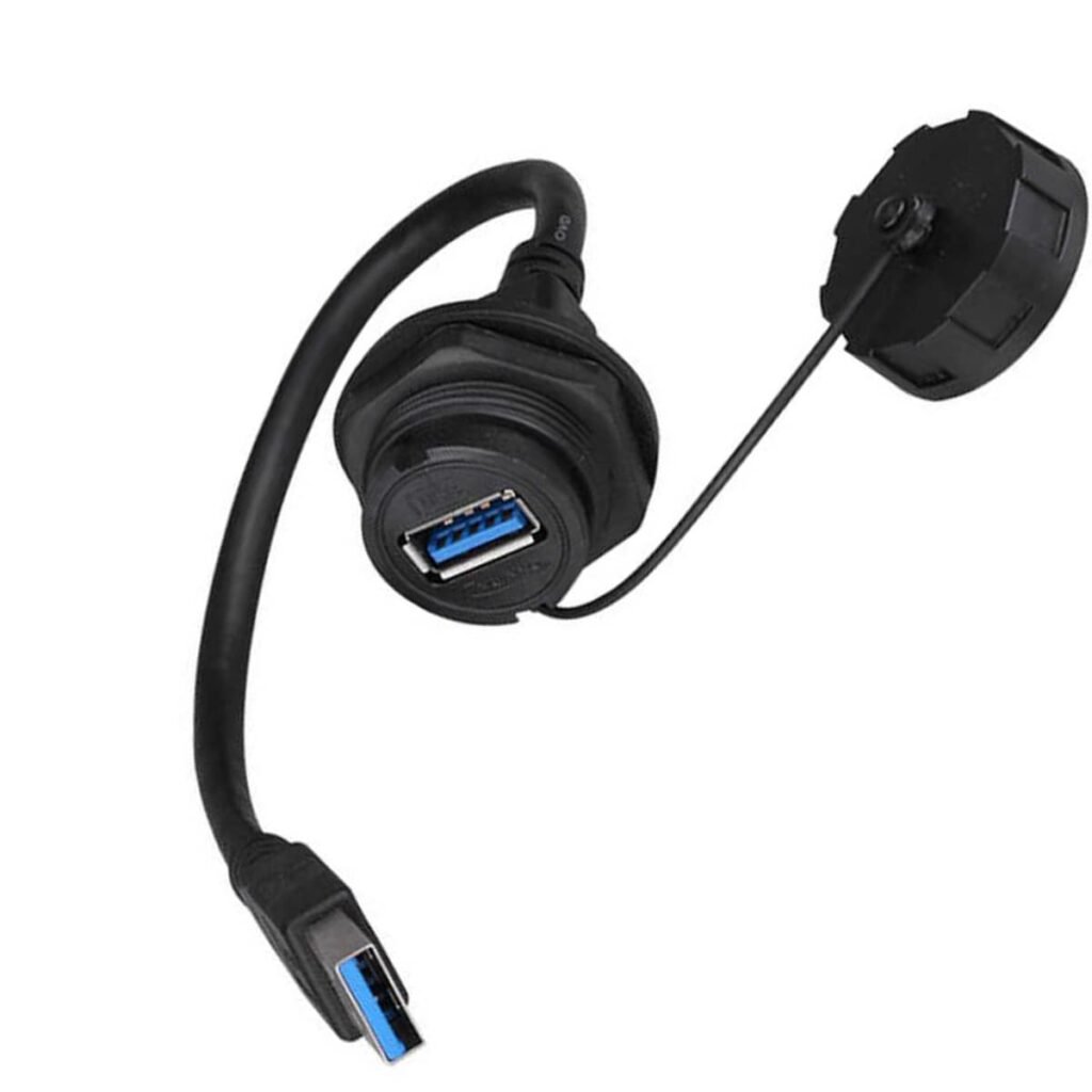 YU-USB3-FS-MP-1M-001, USB 3.0 Waterproof Cable Assembly, Female Socket to Male Plug, 1m