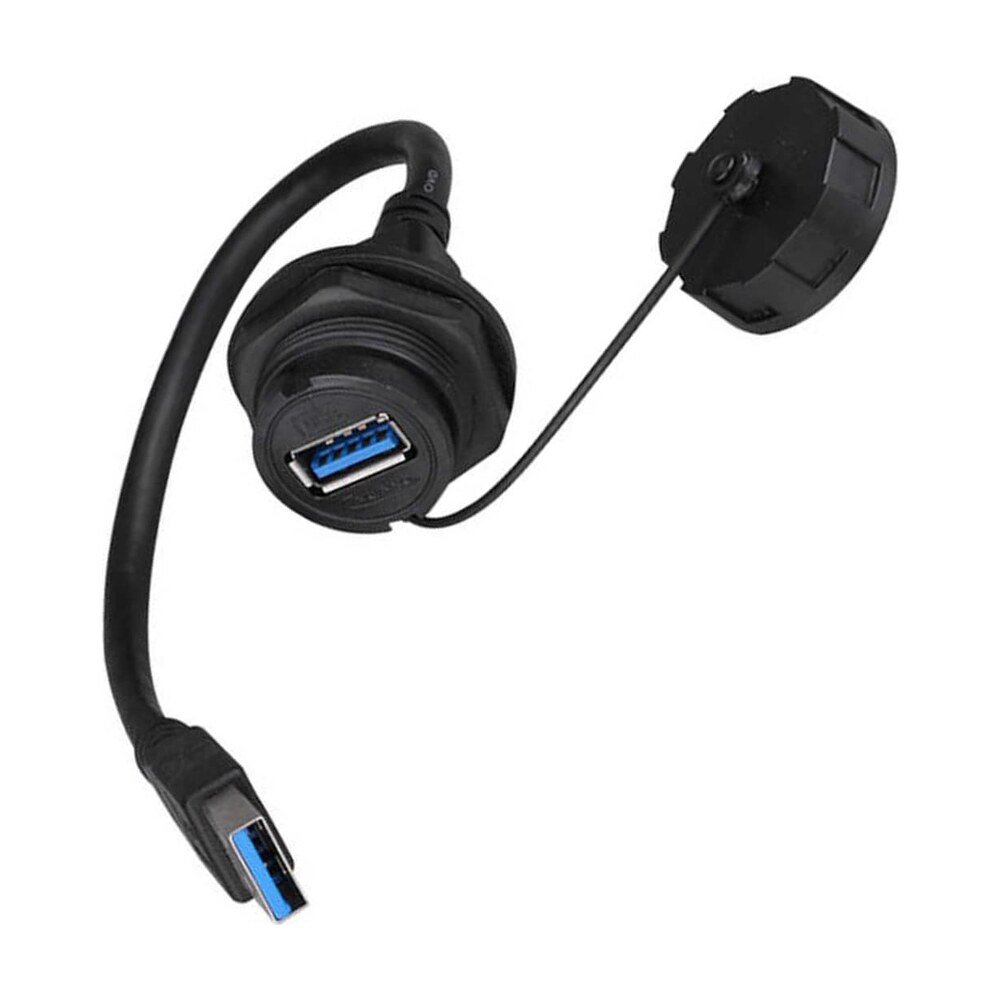 YU-USB3-FS-MP-1M-001, USB 3.0 Waterproof Cable Assembly, Female Socket to Male Plug, 1m