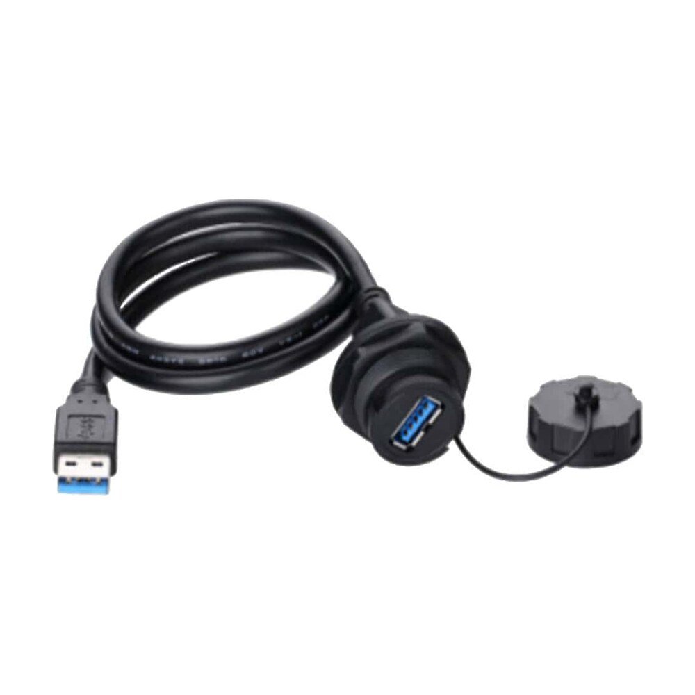 YU-USB3-FS-MP-1M-001, USB 3.0 Waterproof Cable Assembly, Female Socket to Male Plug, 1m
