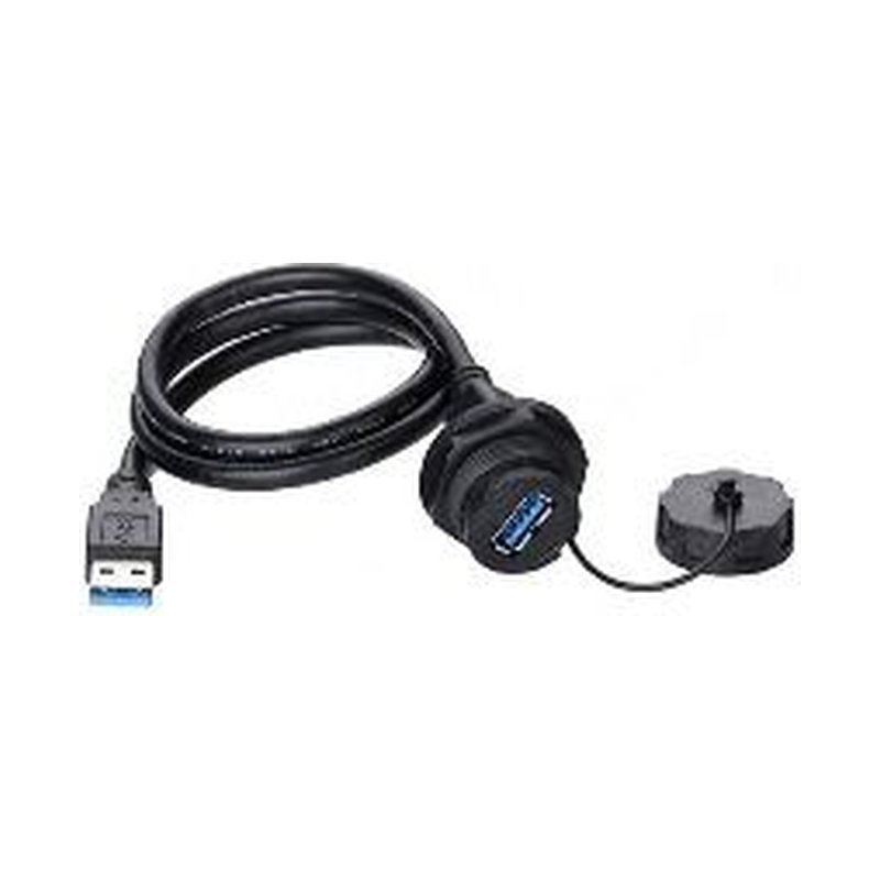 YU-USB3-FS-MP-1M-001, USB 3.0 Waterproof Cable Assembly, Female Socket to Male Plug, 1m