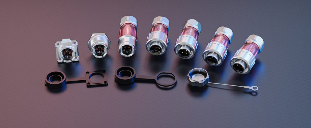 DH-20-J05SX-03-401, 5-Pin Female Panel Mount Waterproof Connector