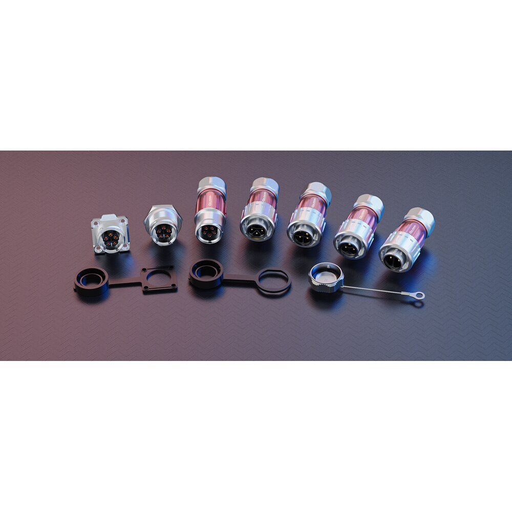 DH-20-C05SX-03-401, 5-Pin Male Panel Mount Waterproof Connector