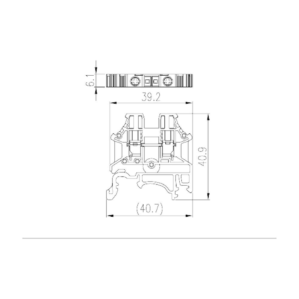DK4N — Single Level Feed-through Terminal Block, Screw Connection