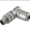 M12 8-Pin X-Coded Angled Male Connector, Solder Termination, Metal Shielded, PG9 Cable Gland