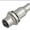M12 8-Pin X-Coded Female Back Mount Socket, Solder Termination, Screw M16x1.5, Shielded