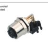 M12 8-Pin X-Coded Angle Female Socket, PCB Termination, Screw M12x1
