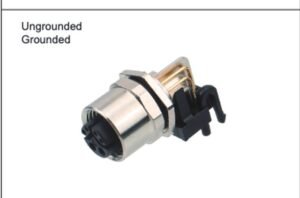 M12 8-Pin X-Coded Angle Female Socket, PCB Termination, Screw M12x1